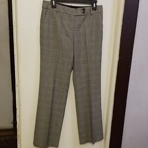 Talbots Gray Plaid Straight-Leg Trousers